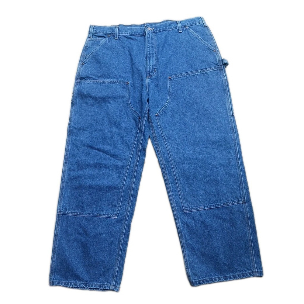 Carhartt Double Front Logger Jeans Mens 42x30 Blue Cotton